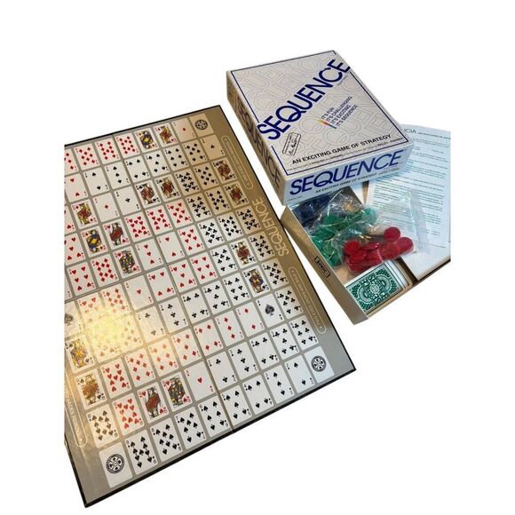 Sequence Board Game Strategy Fun & Challenging With Instructions In English & Sp - Picture 1 of 8